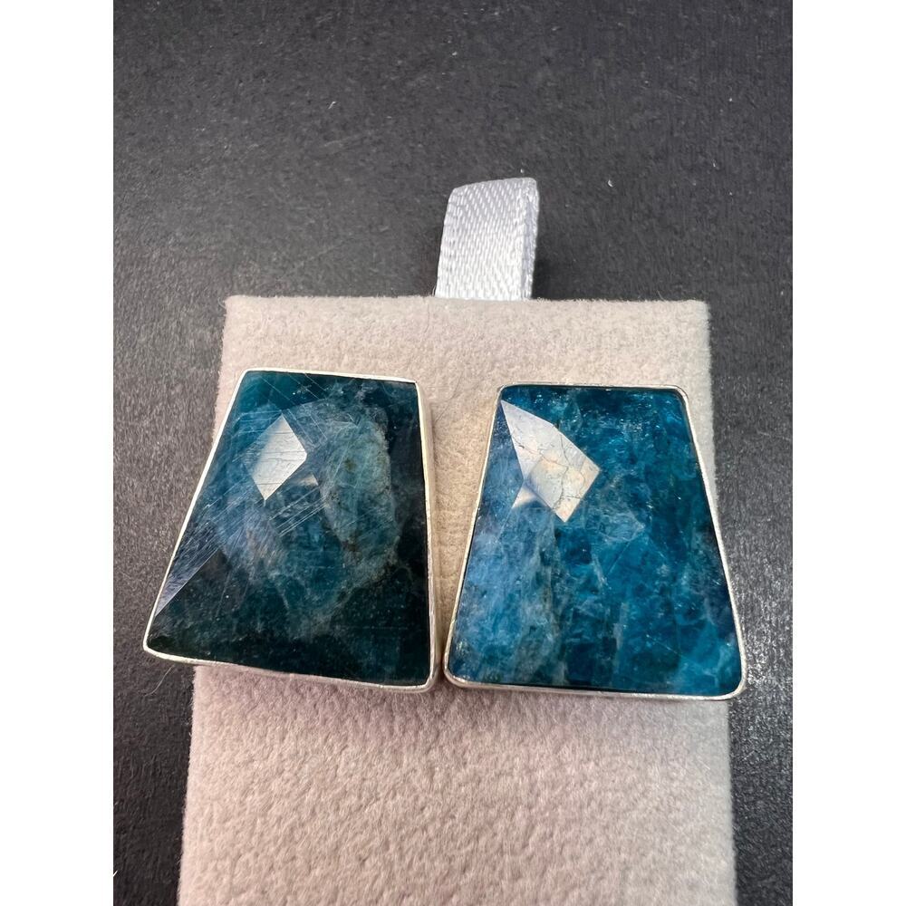NEW Jay King blue apatite geometric sterling silver earrings - Picture 8 of 16